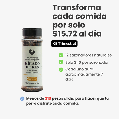 Sazonador para croquetas - Hígado de res  deshidratado 100% natural